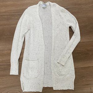 Old Navy Cardigan — XS, White with Black Speckles